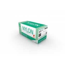 NYLON met 0.7 - USP 6/0 - 45cm - 17.7" - 2x Reverse Cutting 3/8 10.0mm (0.39") 250µm
