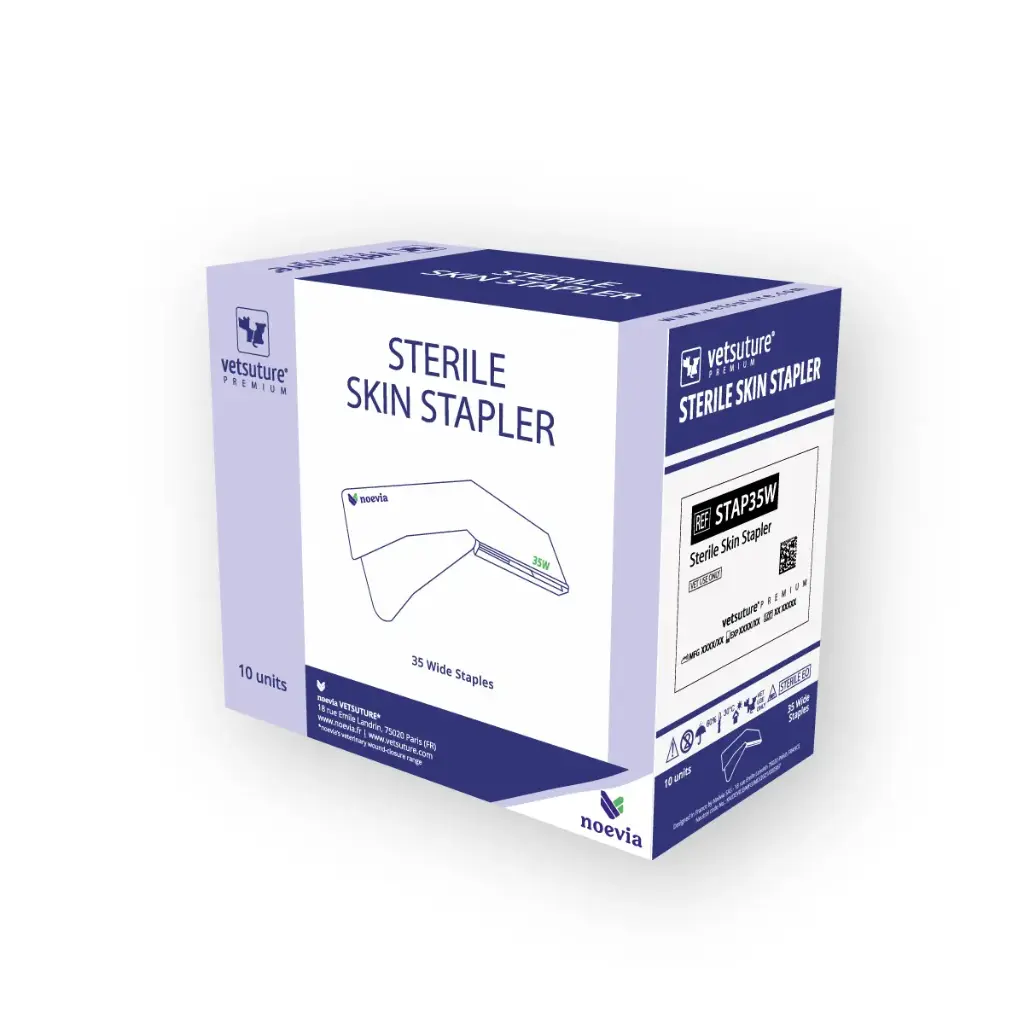 [STAP35W] vetsuture® Sterile Skin Stapler (35W, Large, 10 units)